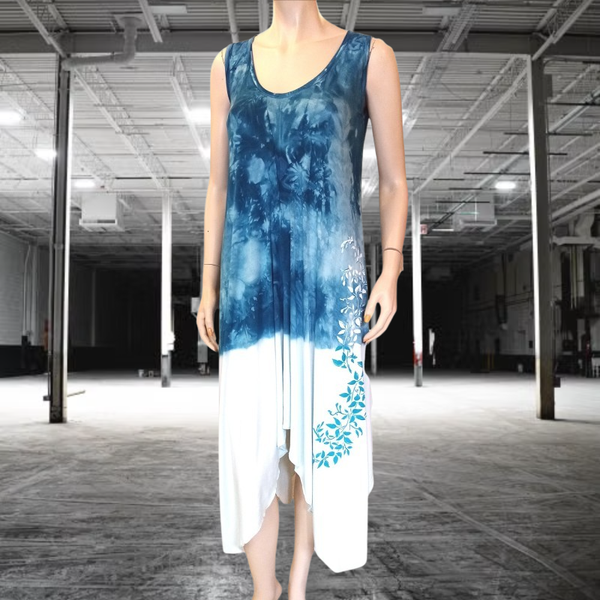 ROBE POINTES JERSEY 100 % VISCOSE DE BAMBOU CREE ET FABIQUEE EN FRANCE
