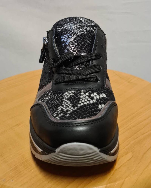 Sneaker zwart met zilver glitter