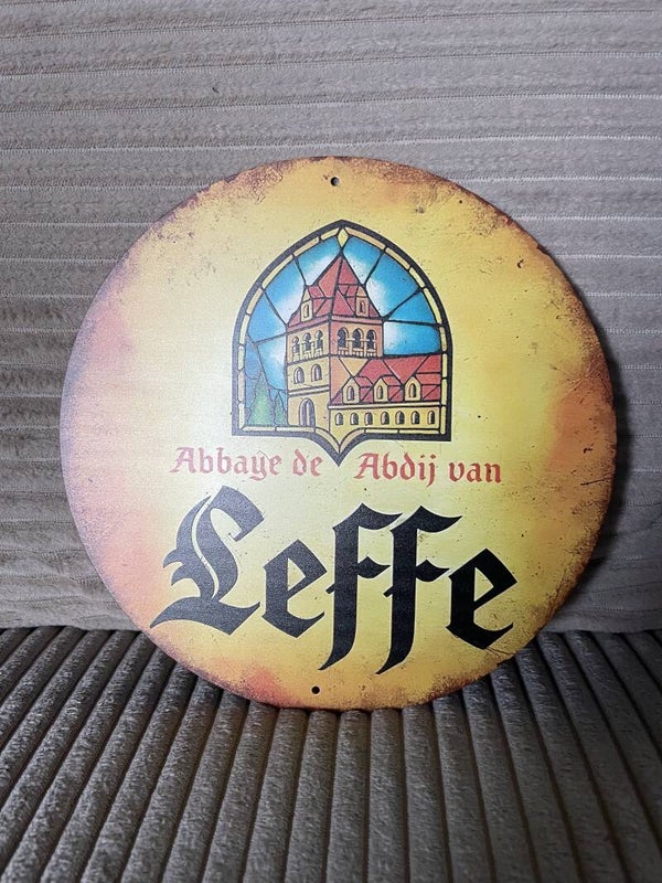 Leffe bier metalen rond reclamebord (Old Look)