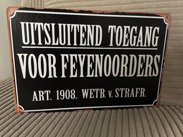 Feyenoord , metalen tekstbord (Old Look)