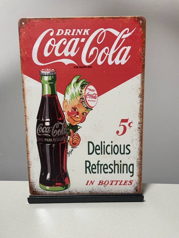 Coca Cola metalen reclamebord (Old look)