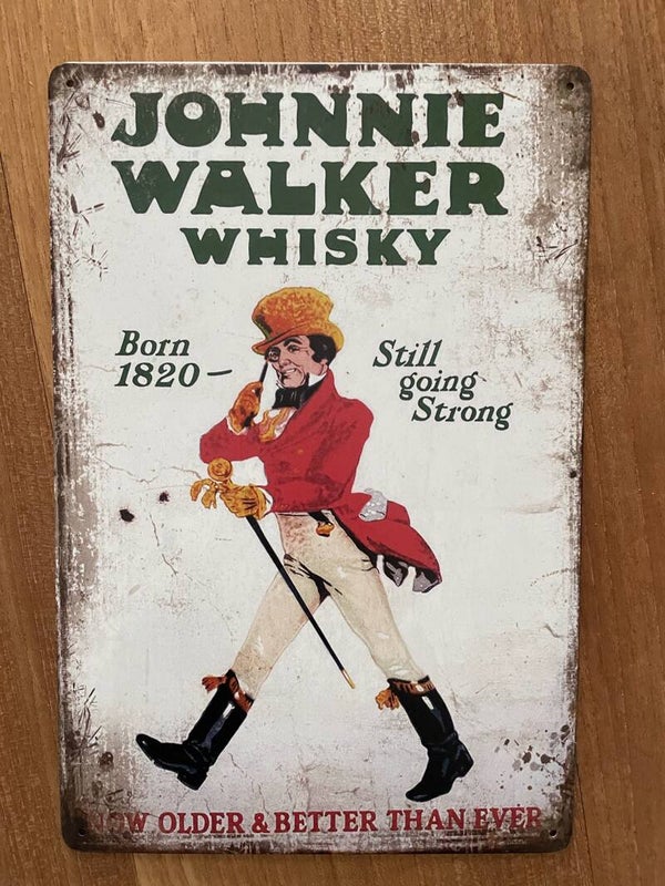 Johnnie Walker Whisky metalen reclamebord (Old Look)