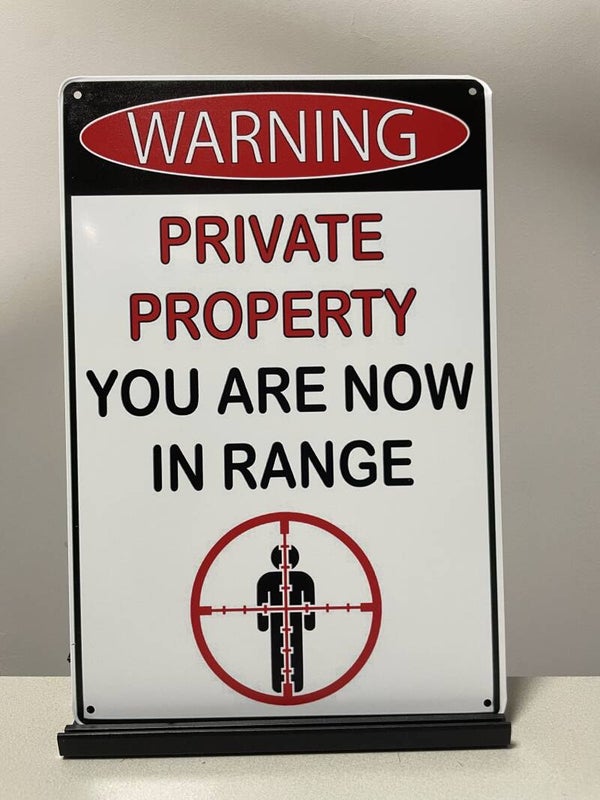 Private property warning tekstbord