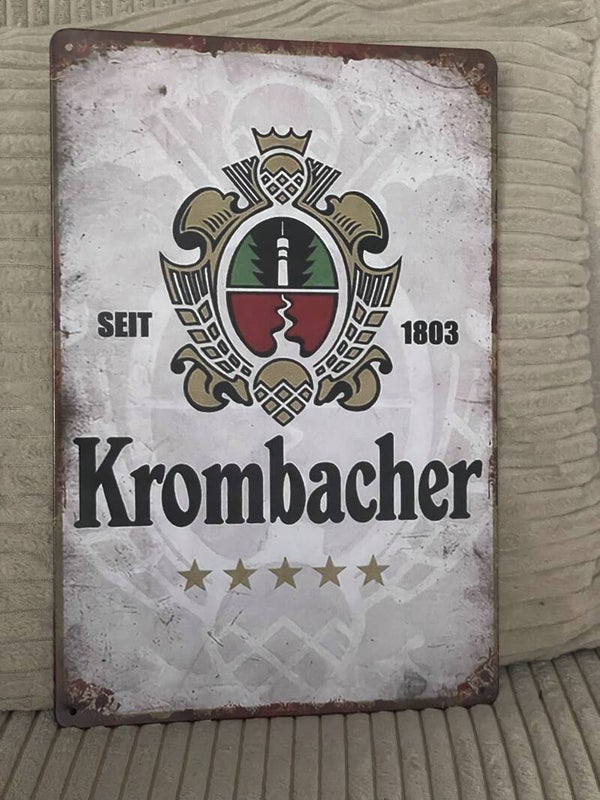 Krombacher reclamebord / wandbord (Old Look)