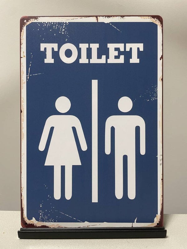 Toilet, metalen tekstbord (Old Look)