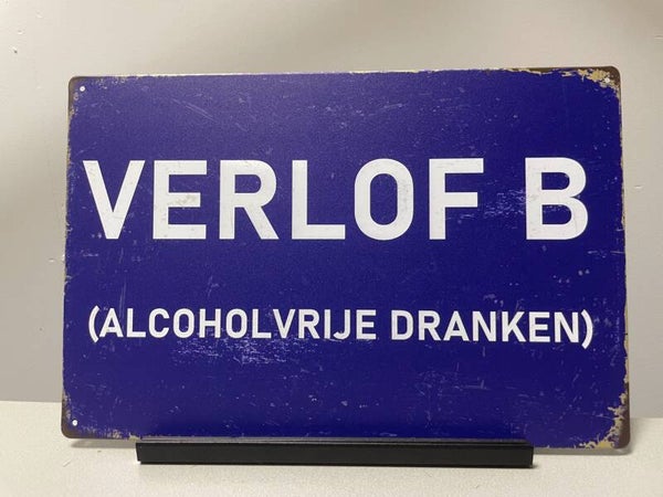 Verlof B, metalen tekstbord (Old Look)