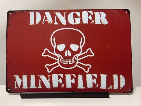 Danger Minefield metalen bord (Old Look