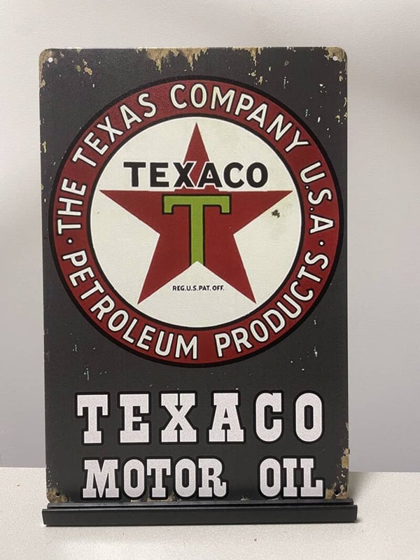 Texaco Motor Oil metalen reclamebord (Old Look)