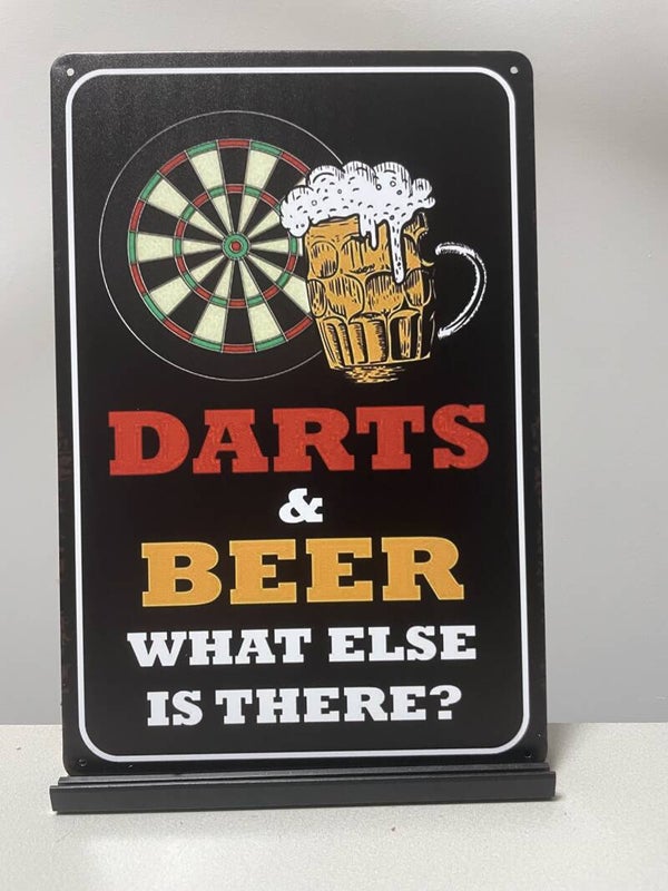 Darts & Beer metalen tekstbord (Old Look)