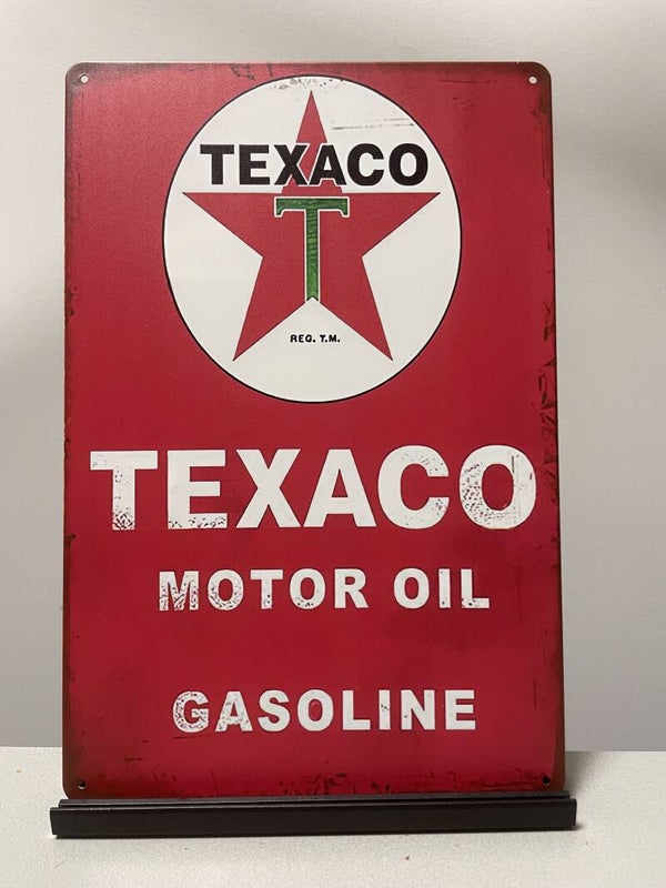 Texaco Motor Oil metalen reclamebord (Old Look)