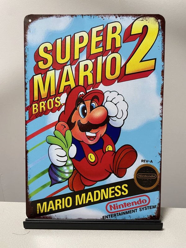 Super Mario 2 metalen reclamebord / wandbord (Old Look)