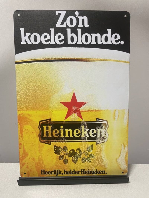 Heineken bier, Zo’n koele blonde metalen reclamebord