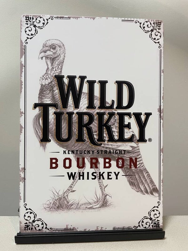 Wild Turkey Bourbon Whiskey reclamebord