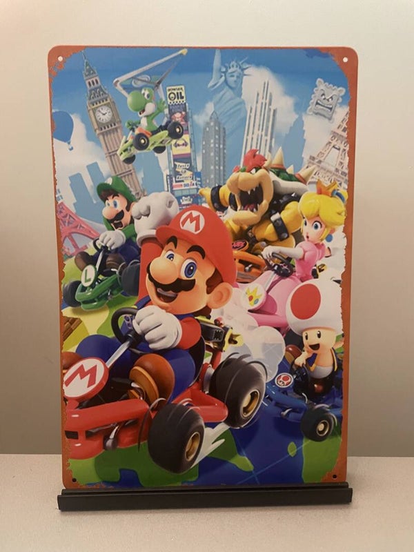 Nintendo Mario kart metalen reclamebord / wandbord (Old Look)