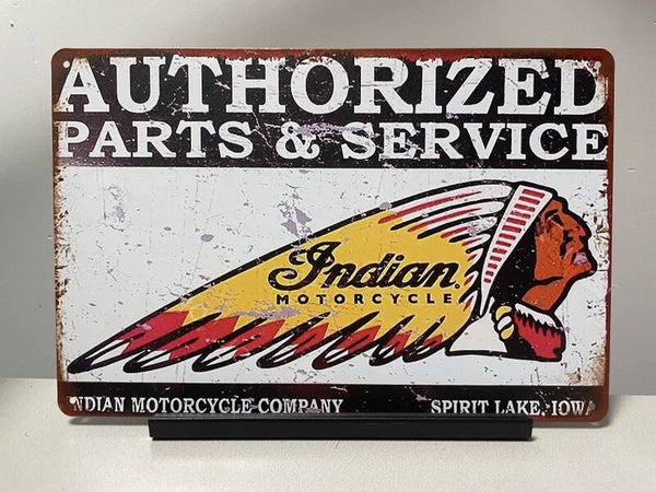 Indian Parts & Service metalen reclamebord (Old Look)