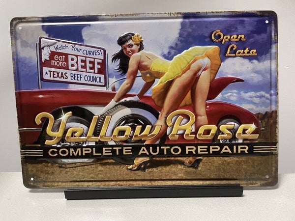 Yellow Rose metalen reclamebord (Old Look)