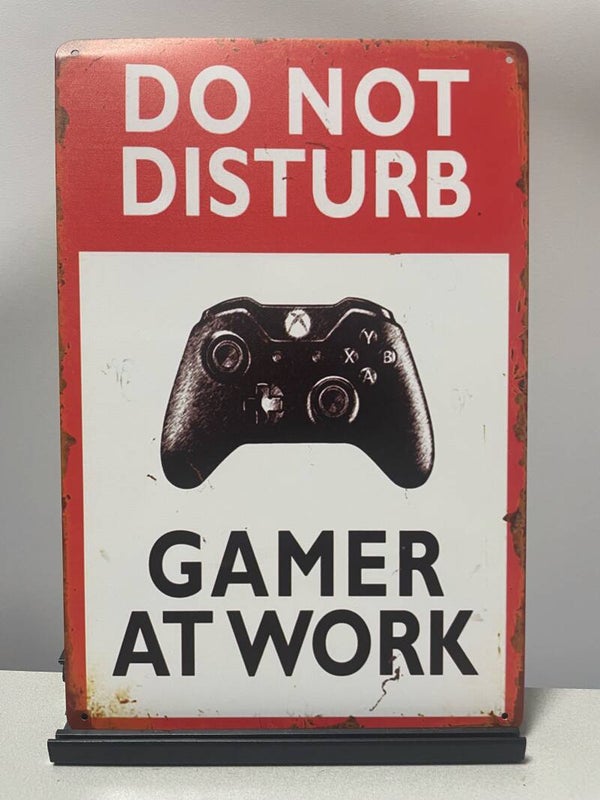 Gamer At Work metalen wandbord (Old Look)