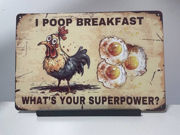 I poop breakfast metalen tekstbord (Old Look)