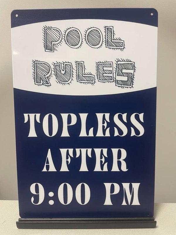 Pool rules metalen tekstbord / wandbord (Old Look)