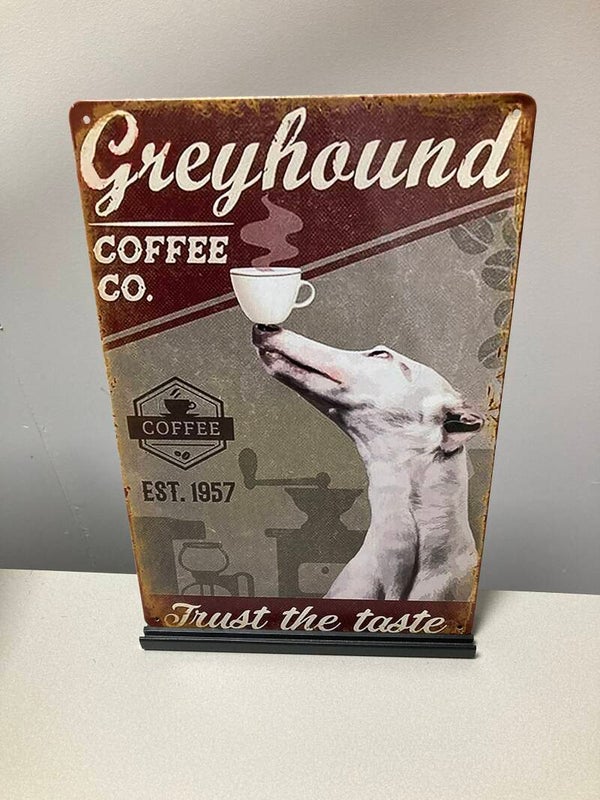 Greyhound Coffee Co metalen tekstbord / wandbord (Old Look)