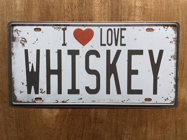 I Love Whiskey wandbord (Old Look)