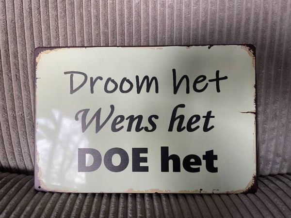 Droom,wens,…. tekstbord (Old Look)