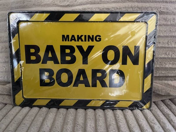 Making baby on board , metalen giftcard