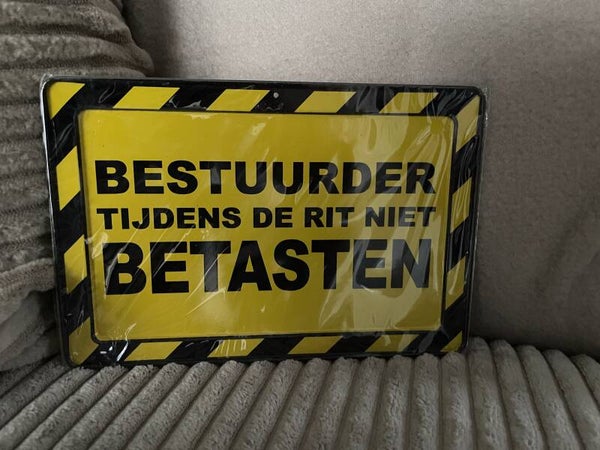Bestuurder niet betasten , metalen giftcard