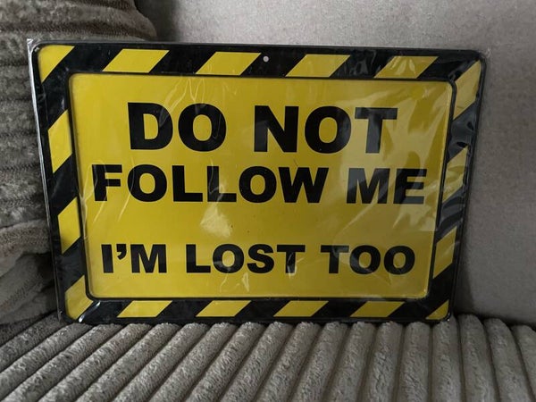 Do not follow me, metalen giftcard