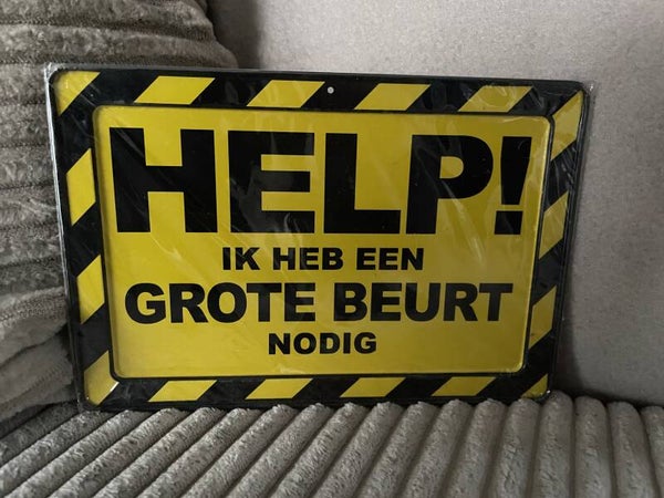 Help, grote beurt, metalen giftcard