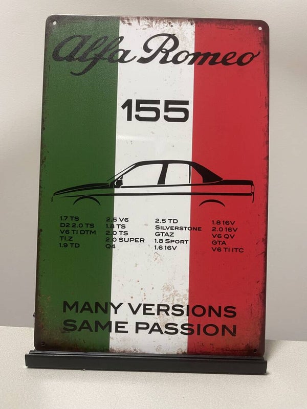 Alfa Romeo 155 metalen reclamebord (Old Look)