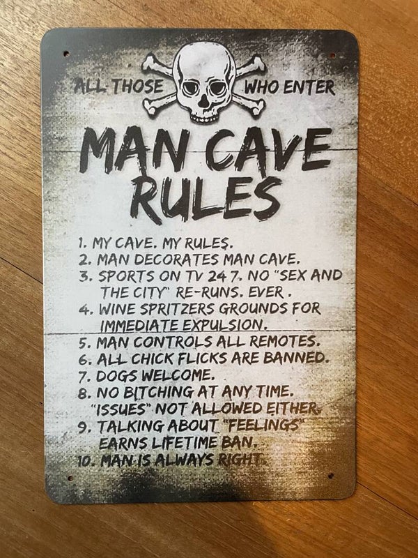 Mancave Rules wandbord (Old Look)