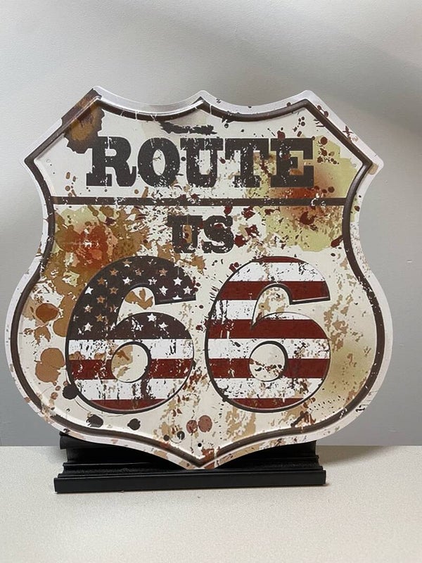 Route 66 metalen wandbord (30x 30cm)