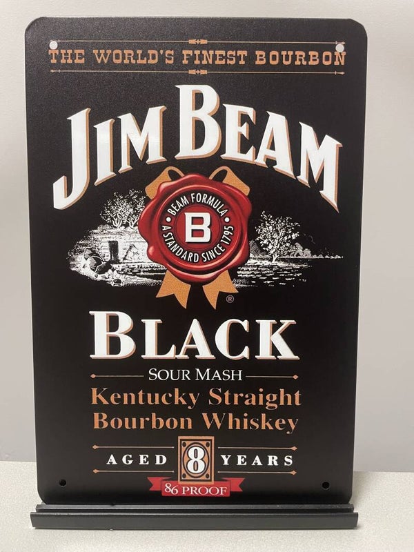 Jim Beam  Black Whiskey reclamebord (Old Look)