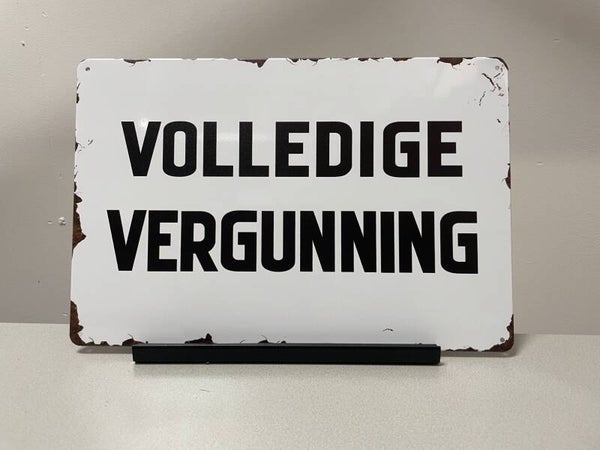 Volledige vergunning wandbord  (Old Look)