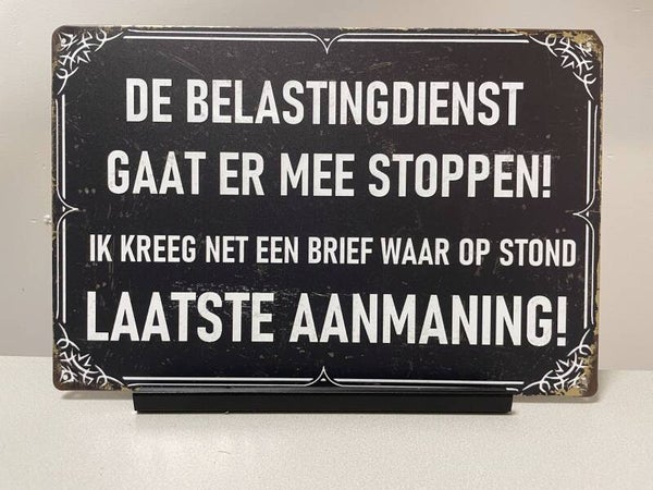 De Belastingdienst, metalen tekstbord (Old Look)