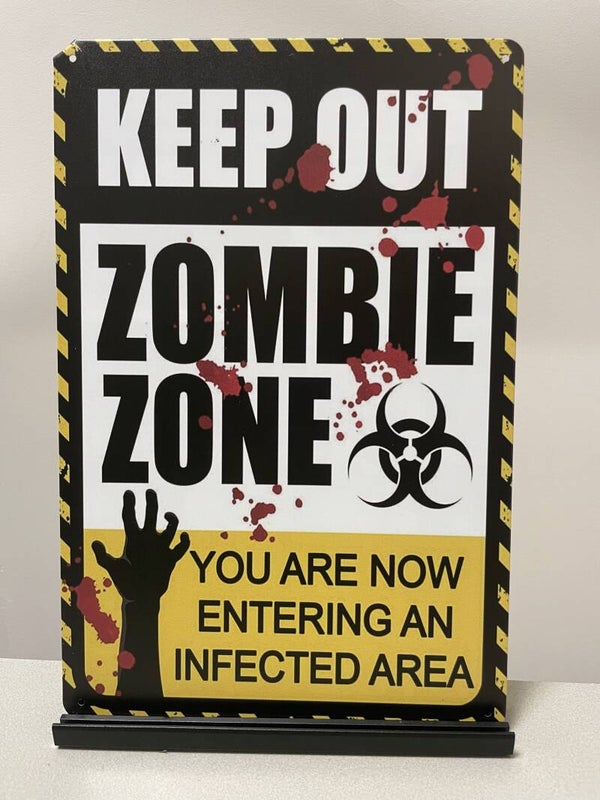 Zombie Zone, metalen tekstbord (Old Look)