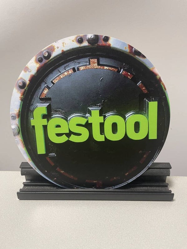 Festool rond metalen reclamebord / wandbord