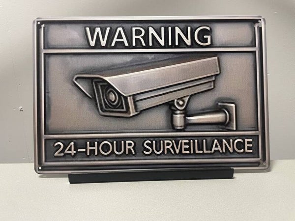 Warning surveillance metalen tekstbord