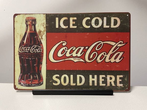 Coca Cola metalen reclamebord (Old look)