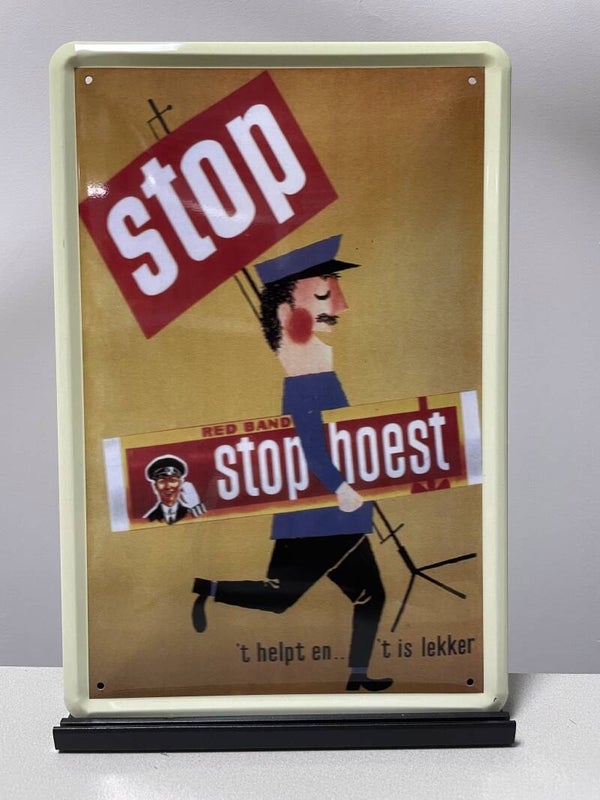 Stophoest Red Band metalen reclamebord (Old Look)
