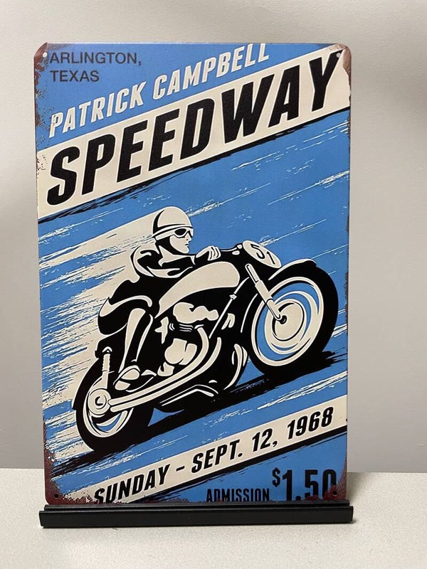 Speedway 1968 Texas metalen reclamebord / wandbord