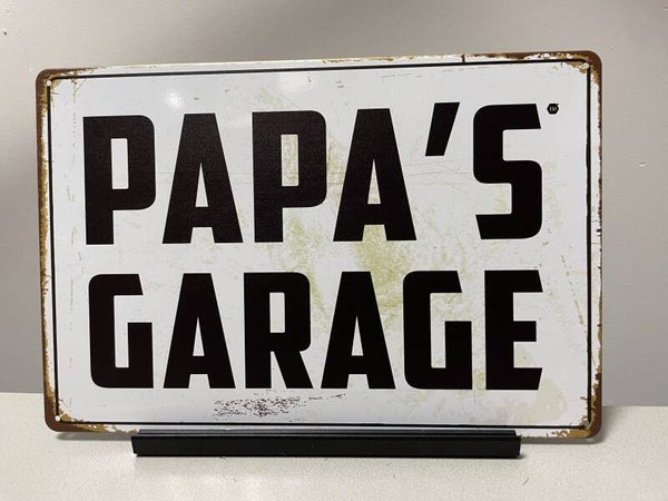 Papa’s garage tekstbord (Old Look)