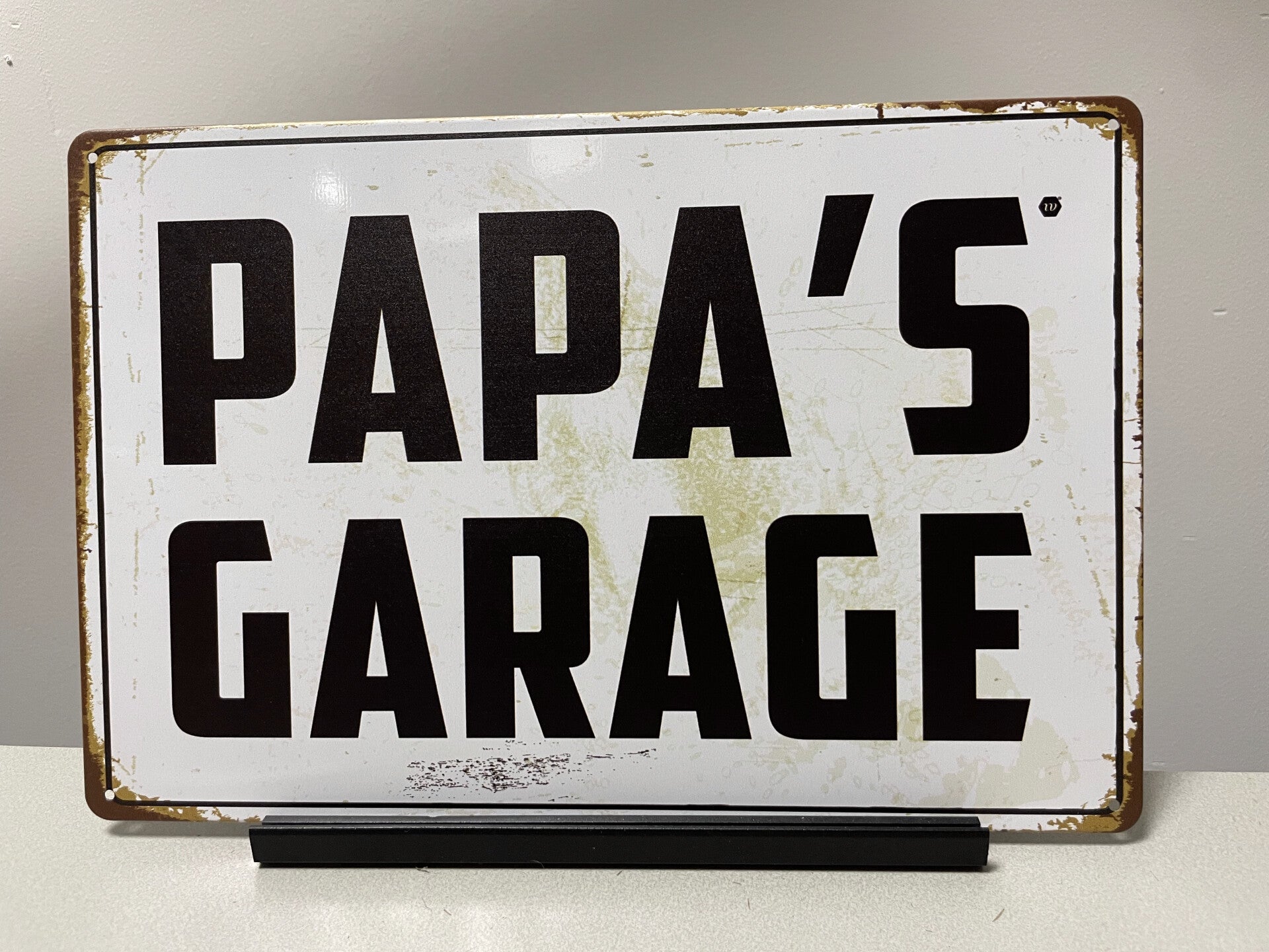 Papa’s garage tekstbord (Old Look)