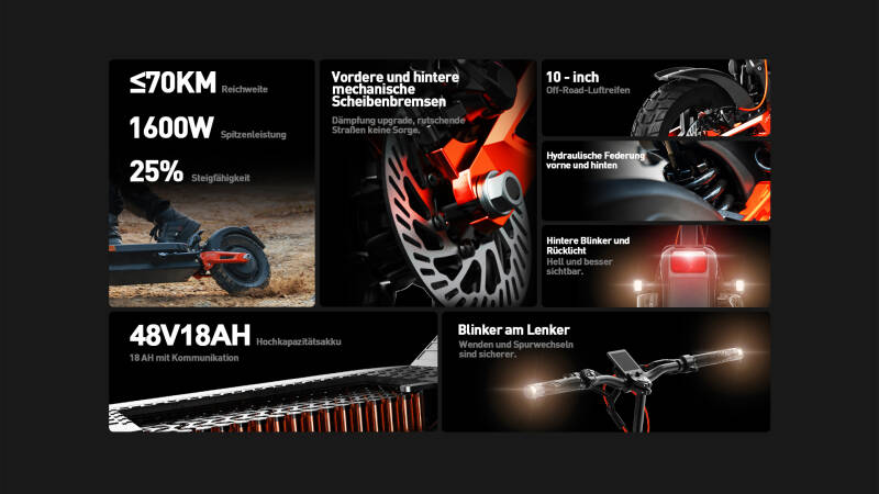 Joyor T6E E-Scooter, 500 Watt, V-Max. 20 km/h