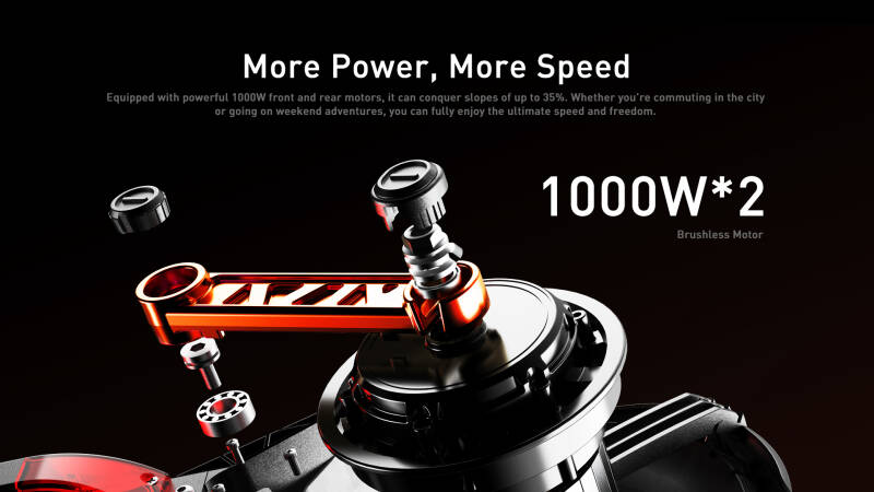 Joyor S10S-Z Escooter mit 2000 Watt Nennleistung, 65 km/ schnell, bürstenloser Motor