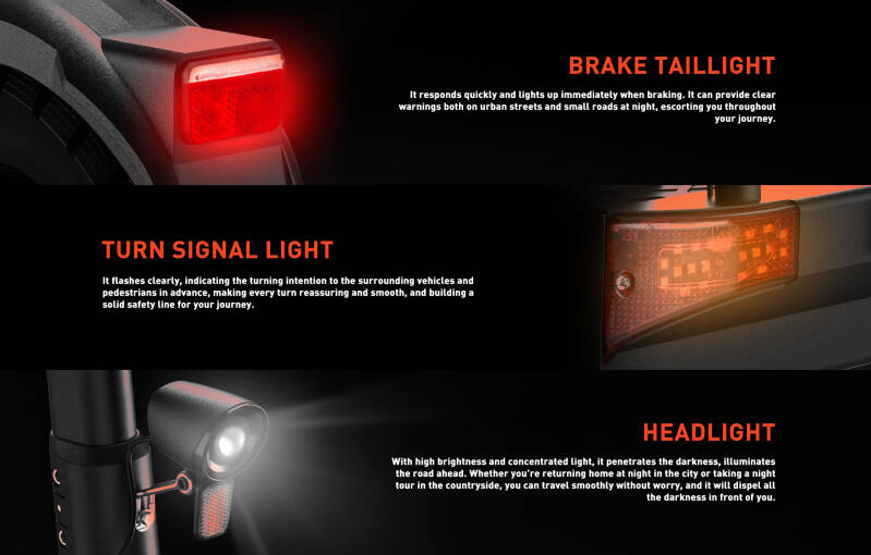 Joyor T10 Elektroscooter Lichter