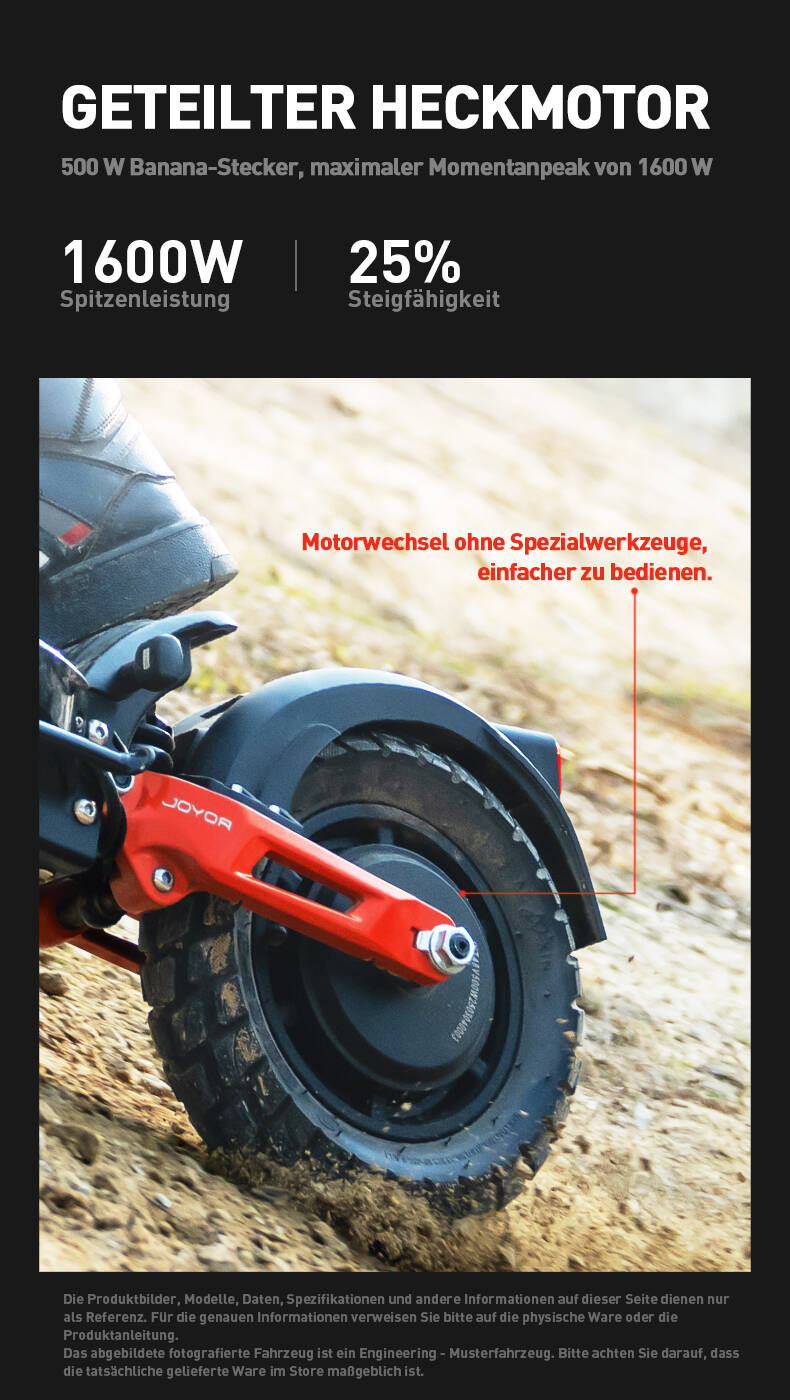 Joyor T6e E-Scooter mit Strassenzulassung, 1600 Watt Peakleistung Motor