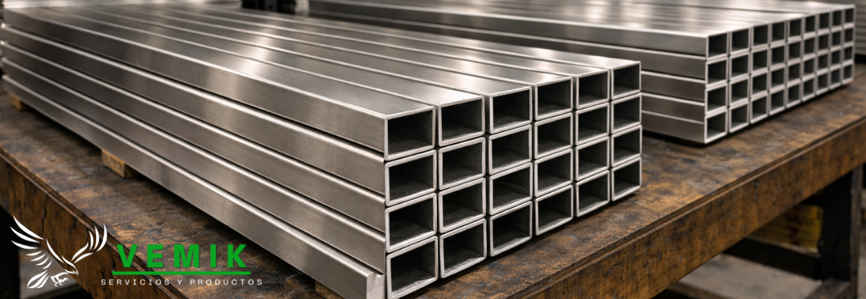 Tubo rectangular de acero inoxidable VEMIK