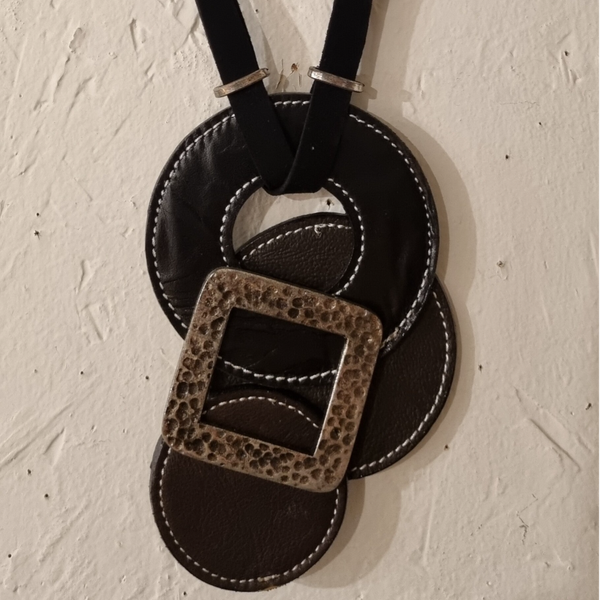 Halsketting zwart en zilver